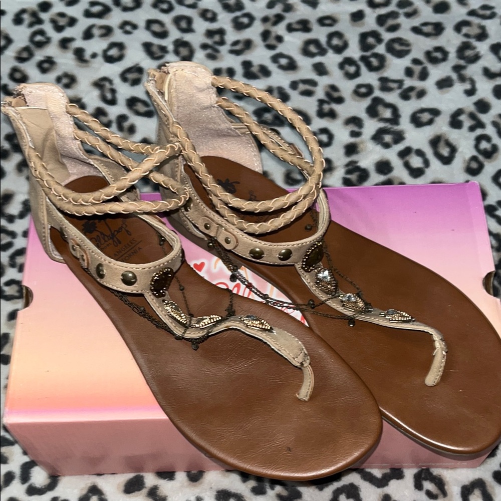 Braided Tan Gladiator Sandals